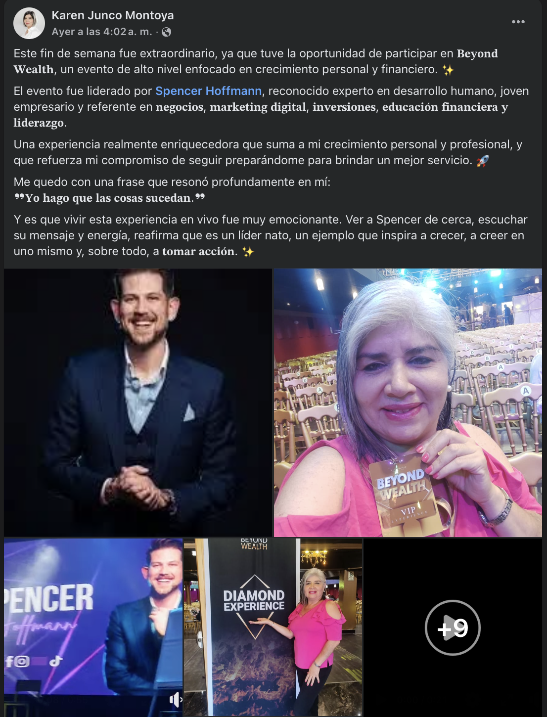 Testimonio de Karen Junco - Beyond Wealth con Spencer Hoffmann